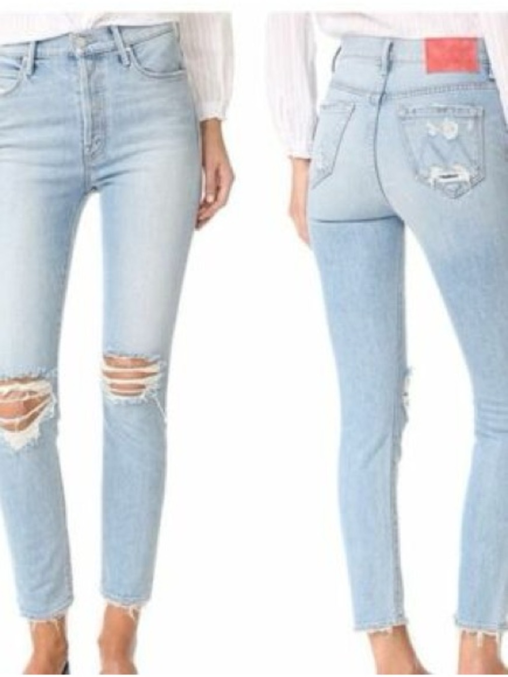 MOTHER MIRANDA + MOTHER The Super Stunner Ankle Jeans, Easy Does it Destroyed 28